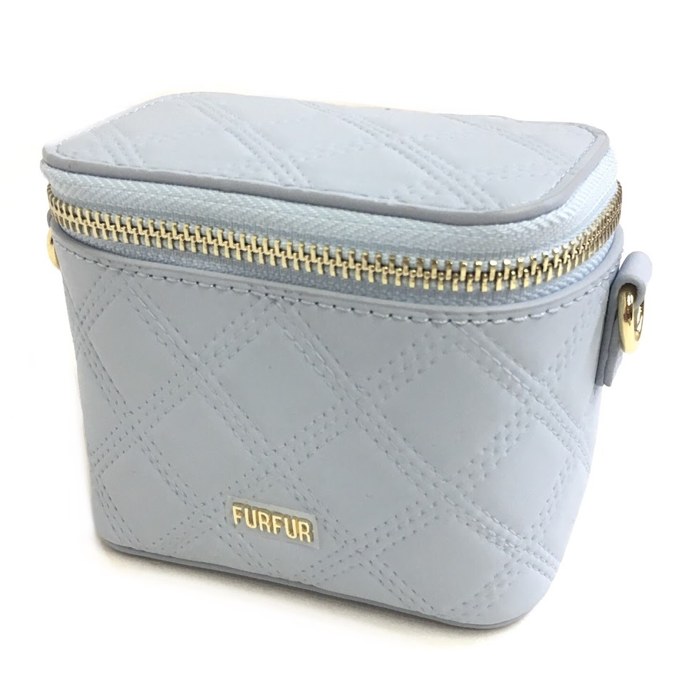 【中古】furfur | ファーファー マイクロキルティングバニティバッグ ショルダーバッグ RWGB252503 ブルー【倉吉店】