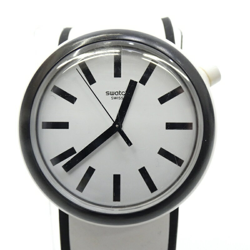 【中古】Swatch/スウォッチ 腕時計 クォーツ ラバーバンド サイズ：- カラー：ホワイト（文字盤）×ホワイト（ベルト）【f131】
