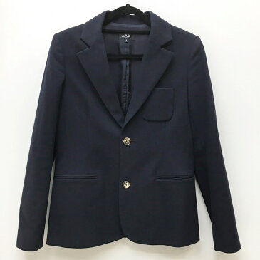 【中古】A.P.C アーペーセー テーラードジャケット サイズ：S カラー：ネイビー 2B WOOL / インポート【f094】