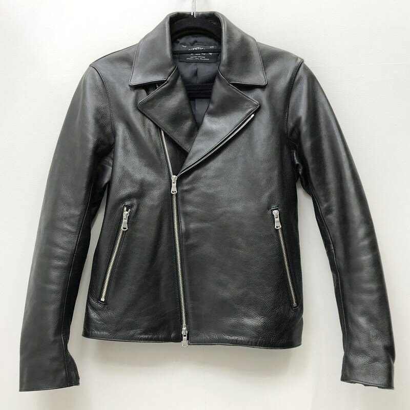 【中古】united arrows green label relaxing ユナイテッドアローズグリーンレーベルリラクシング ライダースジャケット サイズ：S カラー：ブラック COW LEATHER W RIDERS / セレクト【f091】