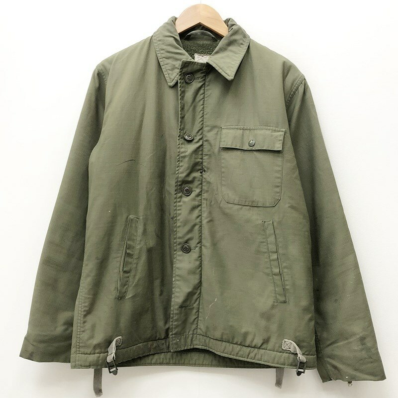 【中古】MILITARY衣料 ミリタリーイリョウ デッキジャケット サイズ：M(38-40) カラー：グリーン 85年 USN:AC DECK JKT SO-SEW STYLE INC./ アメカジ【f093】