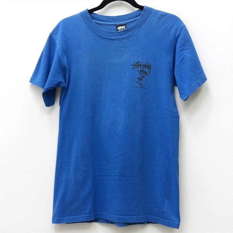 ★5/20(月)15:00迄【10%OFF】期間限定SALE★【中古】STUSSY ステューシー Tシャツ半袖 サイズ：S カラー：ブルー 80S TWIST GIRL / ストリート【f103】