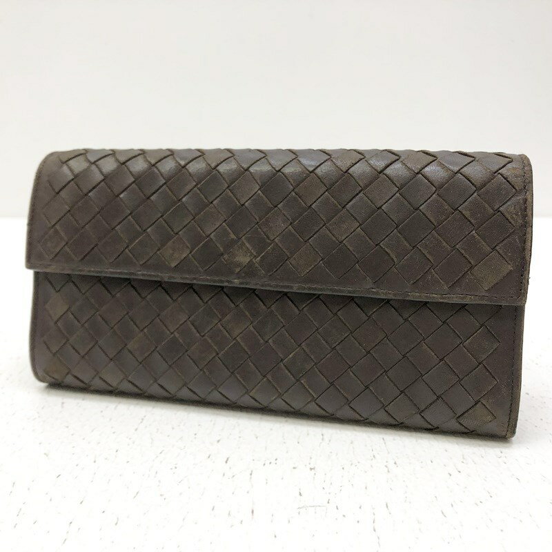 ★5/20(月)15:00迄【10%OFF】期間限定SALE★【値下げしました】【202311】 【中古】BOTTEGA VENETA ボッテガヴェネタ 二つ折り長財布 サイズ：- カラー：イントレチャート 【f125】