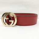 【中古】GUCCI グッチ ベルト サイズ：- カラー：レッド 546386 インターロッキングG【f135】