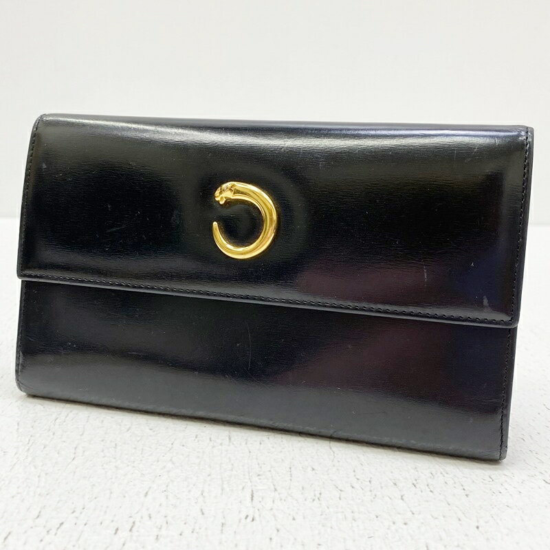 【中古】Cartier カルティエ 三つ折り長財布 サイズ：- カラー：ブラック L3000211 パンテール【f125】