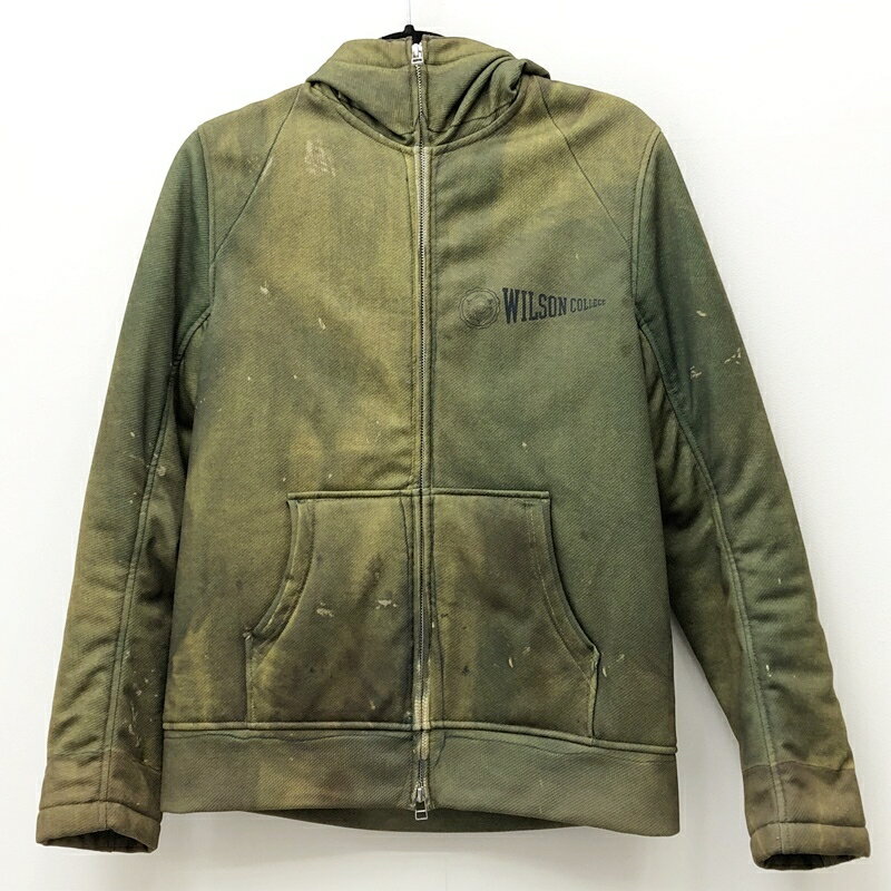 【中古】TALKING ABOUT THE ABSTRACTION トーキングアバウトザアブストラクション フーデットジャケット サイズ：2 カラー：グリーン Oily textile Wilson College Jacket【f096】