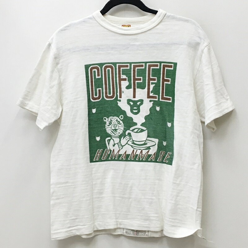 【中古】HUMAN MADE ヒューマンメイド Tシャツ半袖 サイズ：M カラー：ホワイト COFFEE / ストリート【f103】