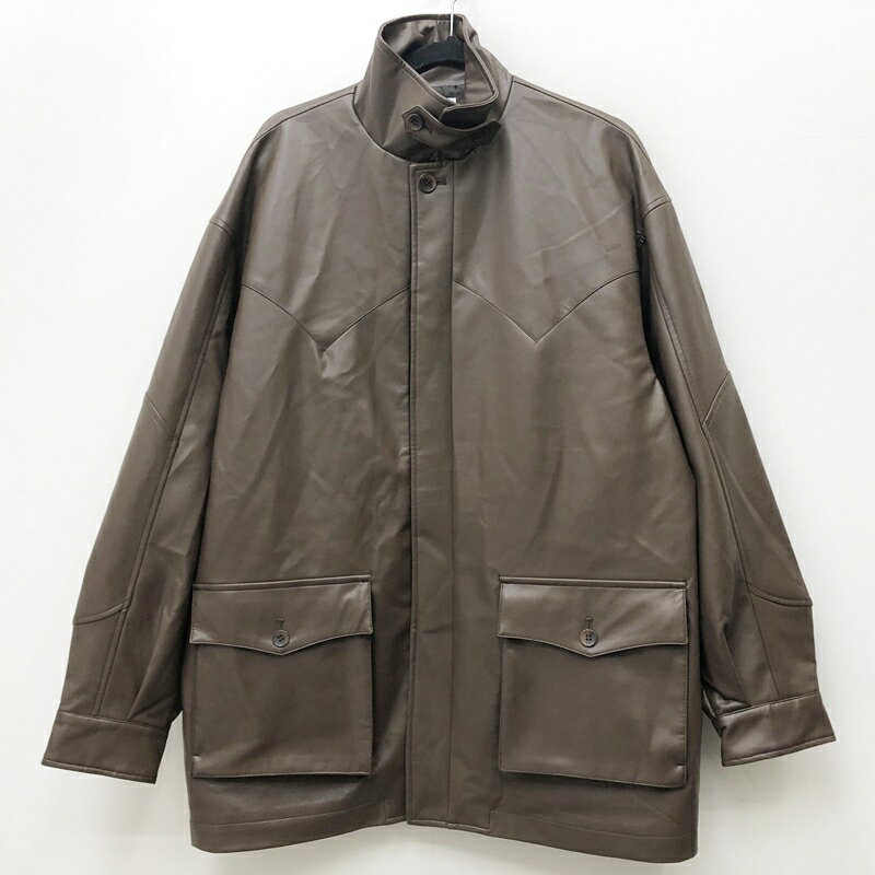 【中古】soerte｜ソエルテPUジャケット サイズ：3 カラー：ブラウン sogrg102 Stand collar leather jacket / セレクト【f091】