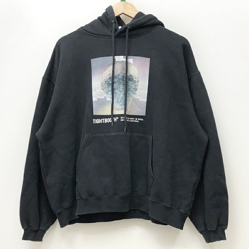 【中古】TIGHTBOOTH PRODUCTION タイトブースプロダクション プルオーバーパーカー サイズ：L カラー：ブラック 2022F/W GREENERY STATUE HOODIE / ストリート【f103】