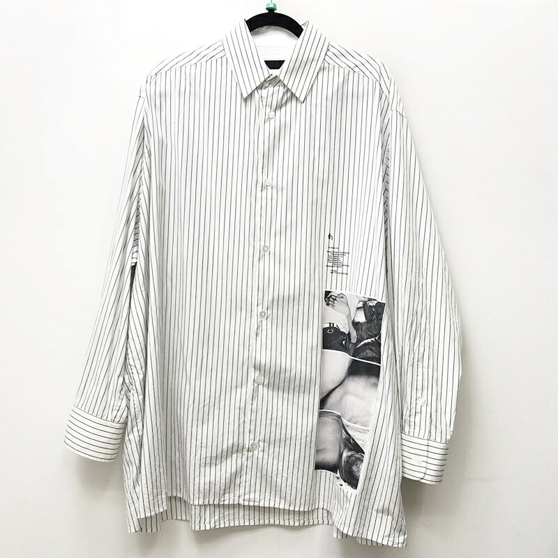 【中古】TARO HORIUCHI タロウホリウチ シャツ長袖 サイズ：46 カラー：柄：ストライプ 2101-SH05A-M113 Oversized Shirt / stripe【f104】