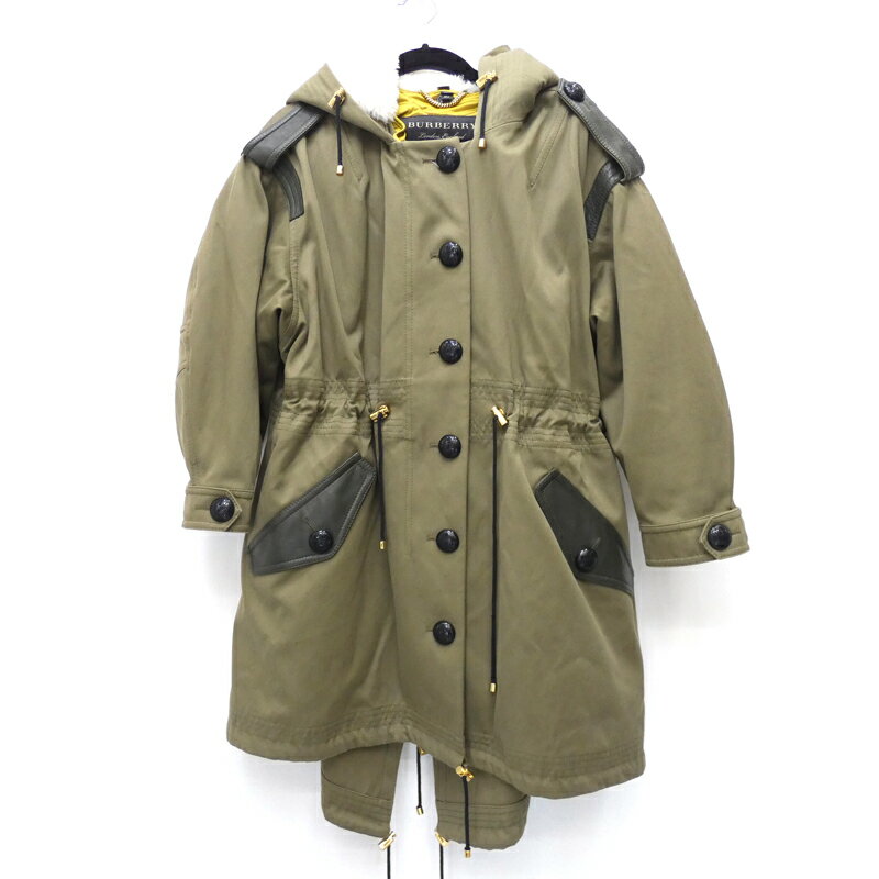 【中古】BURBERRY/バーバリー モッズコート サイズ：UK4 カラー：カーキ / インポート【f112】