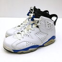 【中古】NIKE ナイキ 384664-107 AIR JORDAN 6 RETRO SPORT BLUE エアジョーダン 6 レトロ スポーツブルー スニーカー サイズ：25cm カラー：ホワイト 【f128】