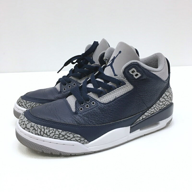 ★5/20(月)15:00迄【10%OFF】期間限定SALE★【中古】NIKE ナイキ CT8532-401 AIR JORDAN 3 RETRO エアジョーダン 3 レトロ ローカットスニーカー サイズ：26cm カラー：ネイビー 【f126】