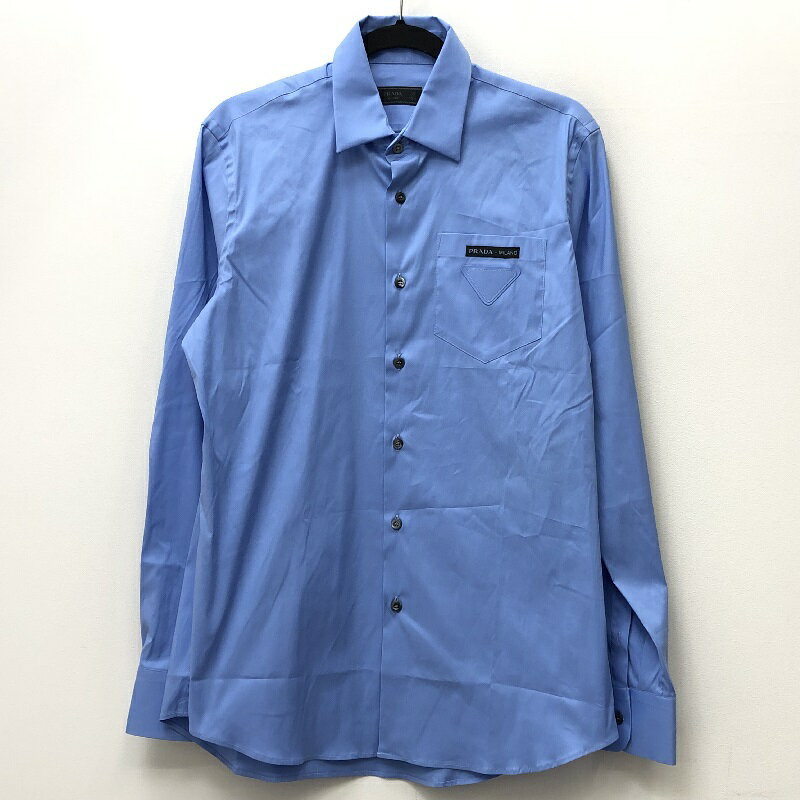 【中古】PRADA プラダ 長袖シャツ サイズ：39 カラー：ブルー model:POPLIN SHIRTSref:2021 ACU1 2021 2407 DNA897 S201 F62【f135】