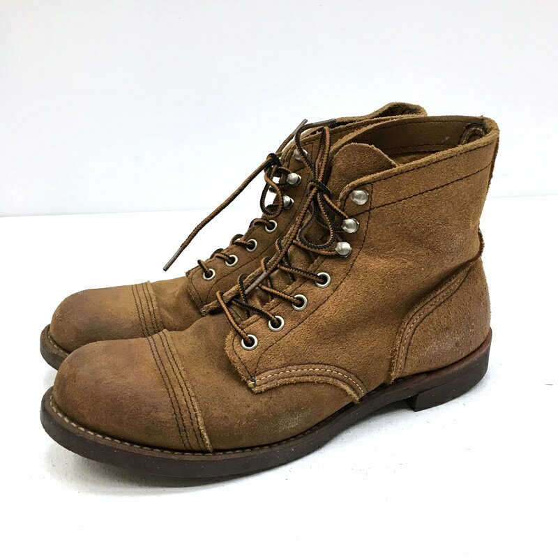 【中古】RED WING レッドウィング　レッドウイング #8113 IRON RANGE ラフアウトレザー アイアンレンジ ブーツ サイズ：US8 カラー：ブラウン 【f127】