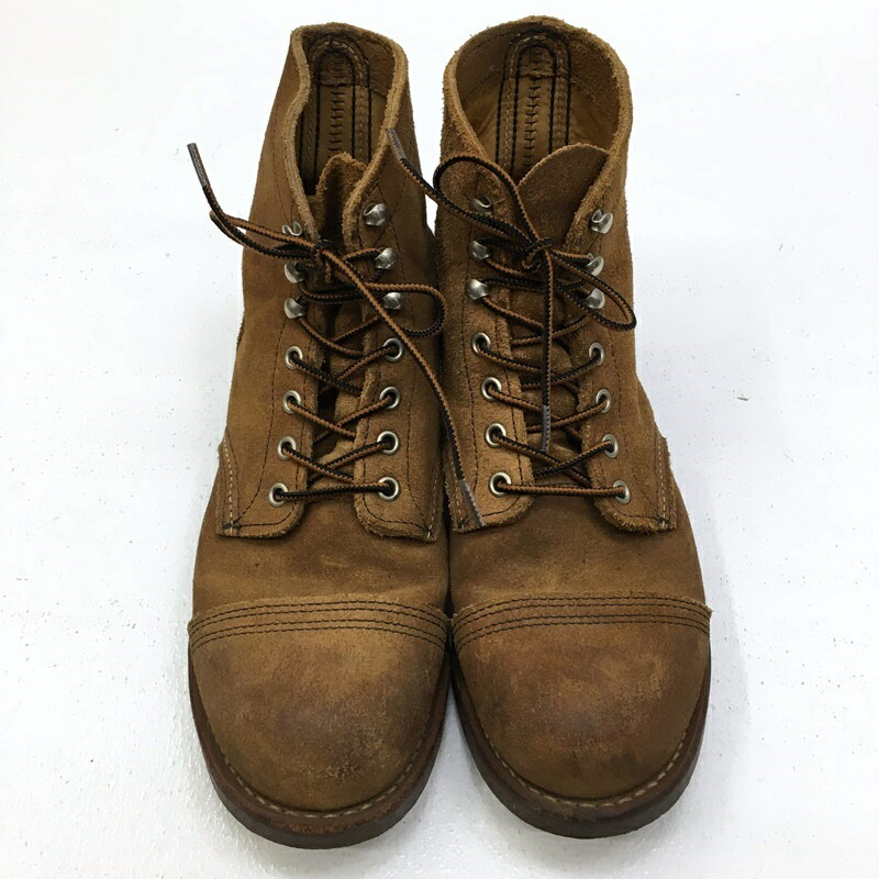 【中古】RED WING レッドウィング　レッドウイング #8113 IRON RANGE ラフアウトレザー アイアンレンジ ブーツ サイズ：US8 カラー：ブラウン 【f127】