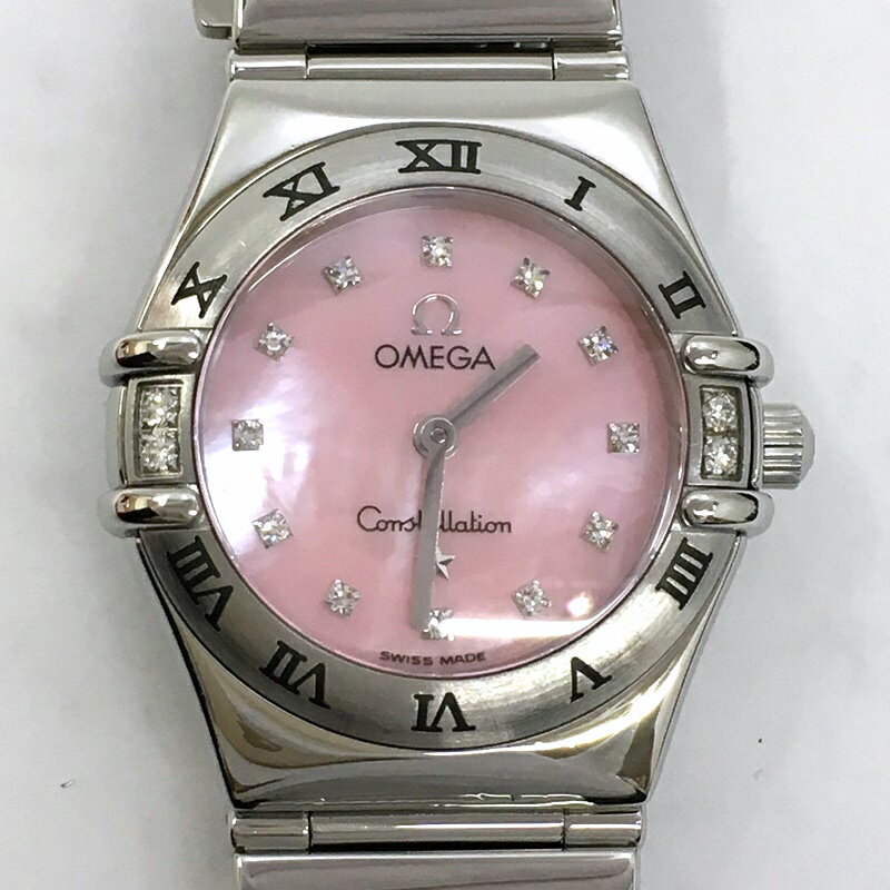 【中古】【返品・交換不可】【代引き決済不可】OMEGA オメガ 時計 Ref.1566.66 コンステレーションミニ マイチョイス 12P アナログ クォーツ カラー：ピンク×シルバー 【f132】