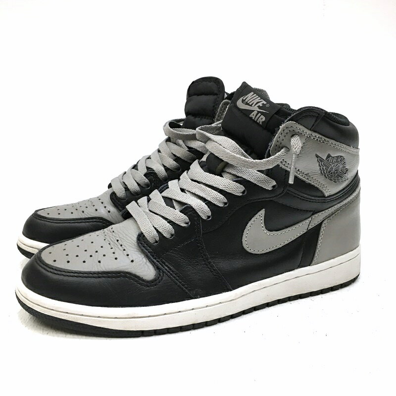 【中古】NIKE ナイキ 555088-013 AIR JORDAN 1 RETRO HIGH OG Shadow エアジョーダン 1 レトロ ハイ OG シャドウ スニーカー サイズ：26cm カラー：グレー 【f126】