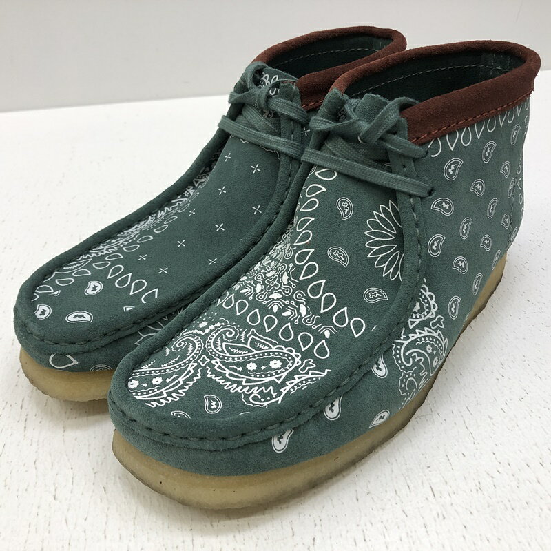 ★5/20(月)15:00迄【10%OFF】期間限定SALE★【中古】CLARKS クラークス ブーツサイズ：26cm カラー：グリーン WALLABEE/GREEN PAISLEY【f127】