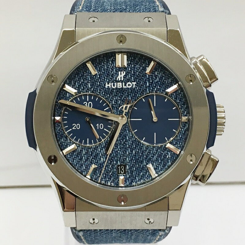 【中古】【代引決済・返品交換不可】HUBLOT ウブロ 時計 アナログ 自動巻き カラー：ネイビー 521.NX.2770.NR.JPN18 クラシックフュージョン クロノグラフ ジーンズ Classic Fusion【f132】