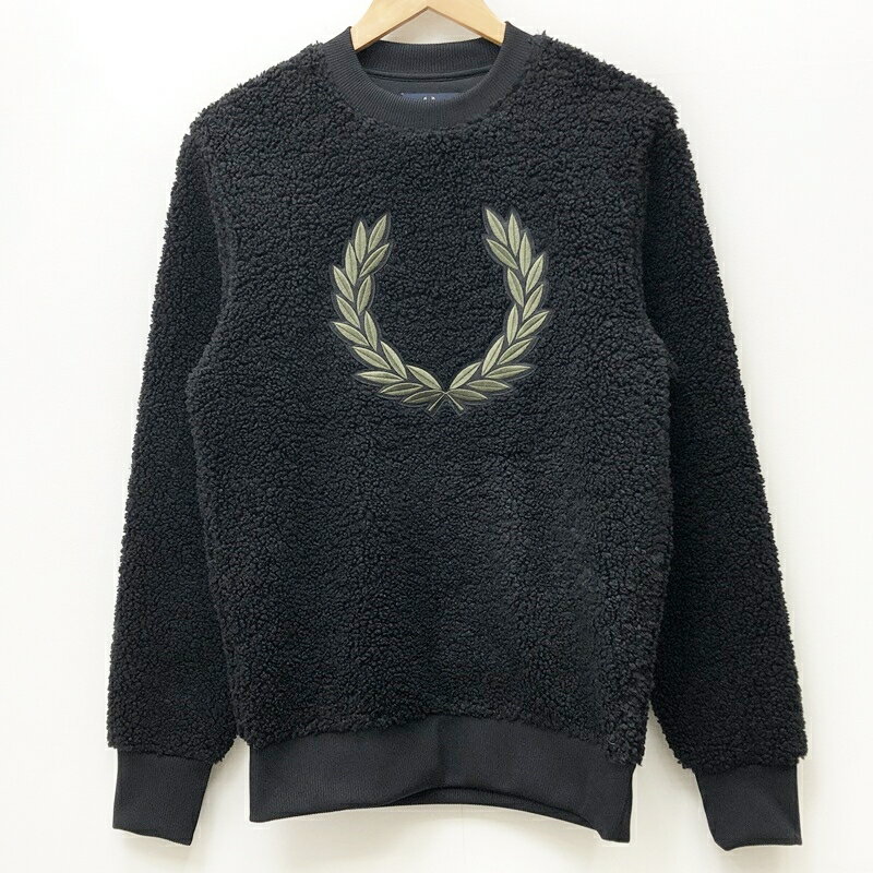 【中古】FRED PERRY フレッドペリー スウェットシャツ サイズ：S カラー：ブラック M4670/102 Borg Fleece Sweatshirt【f112】