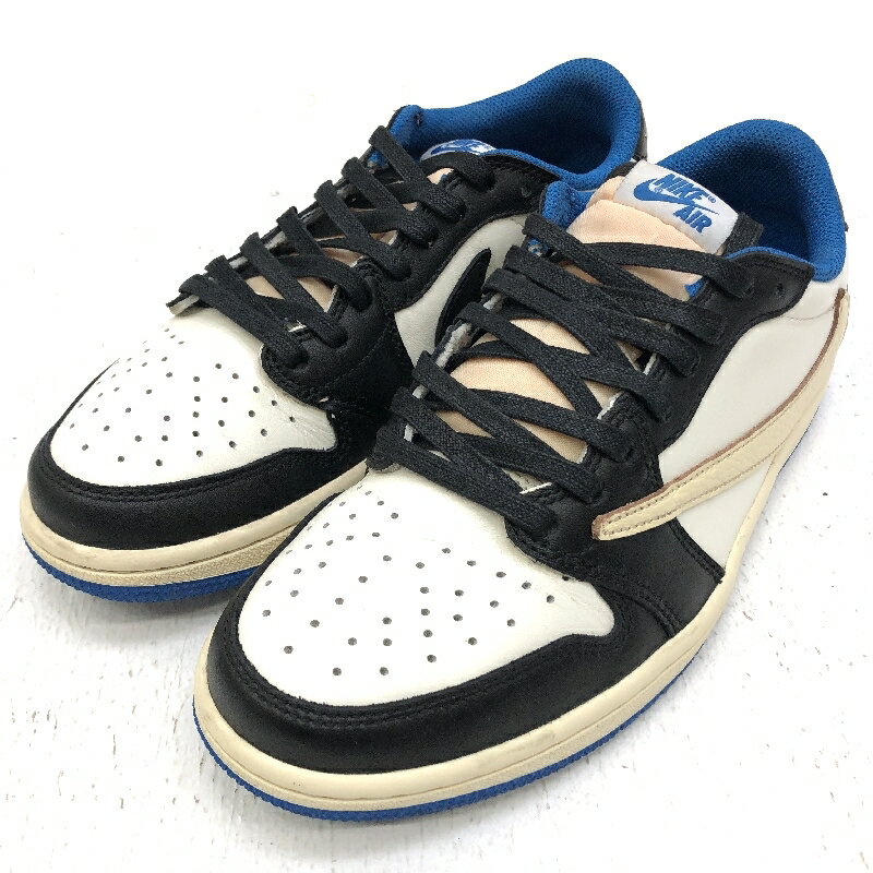 【中古】NIKE ナイキ Travis Scottトラヴィススコット FRAGMENT フラグメントDM7866-140 AIR JORDAN 1 LOW OG SP military blue エアジョーダン1 ロー OG SP ミリタリーブルー スニーカー サイズ：25.5cm カラー：ブルー 【f126】