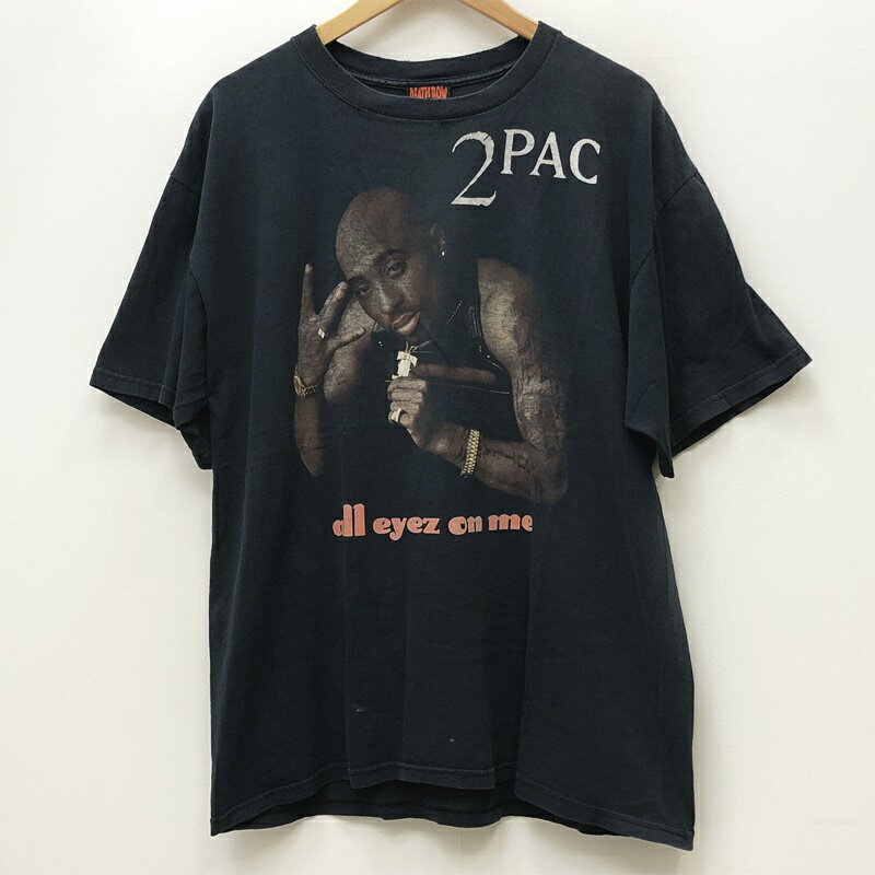 【中古】2PAC:DEATH ROW － Tシャツ半袖 サイズ：XL カラー：ブラック 05年製 ALL EYEZ ON ME / アメカジ【f101】