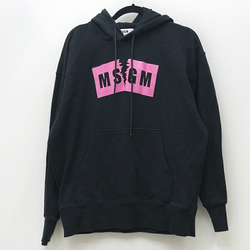 【中古】MSGM エムエスジーエム プルオーバーパーカー サイズ：M カラー：ブラック 2021F/W 3140MM106国内正規品【f108】