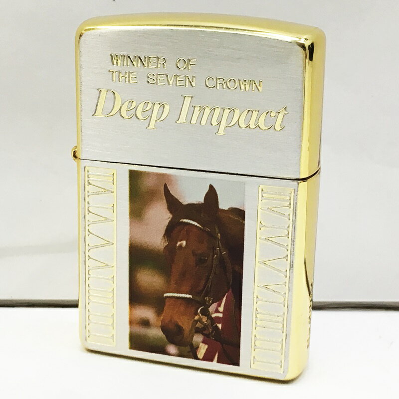 【中古】ZIPPO ジッポー ライター サイズ：2006年8月 カラー：シルバー 06年製 ディープインパクト7冠記念【f134】