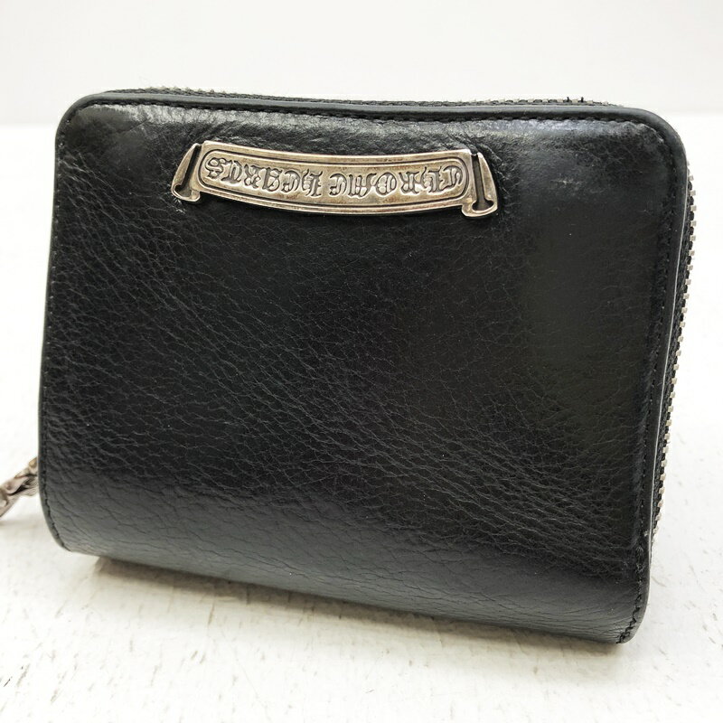 【中古】CHROME HEARTS クロムハーツ ホック付財布 サイズ：- カラー：ブラック SQ ZIP BILL WALLET【f134】