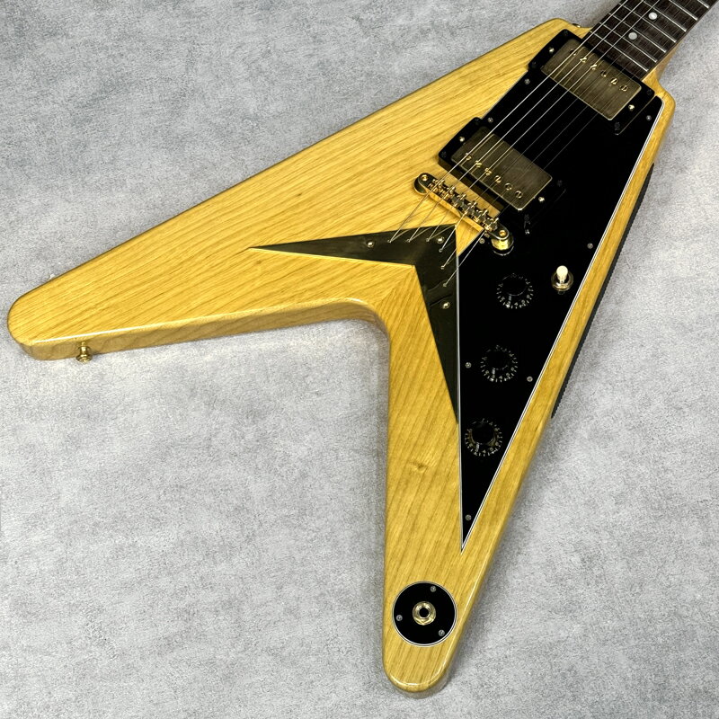 Gibson Custom Shop / 1958 Korina Flying V Reissue (Black Pickguard)【新品】【楽器/エレキギター/ギブソン/カスタムショップ/フライングV/58V/コリーナ/Custombucker/2023年製/純正ハードケース付付き】