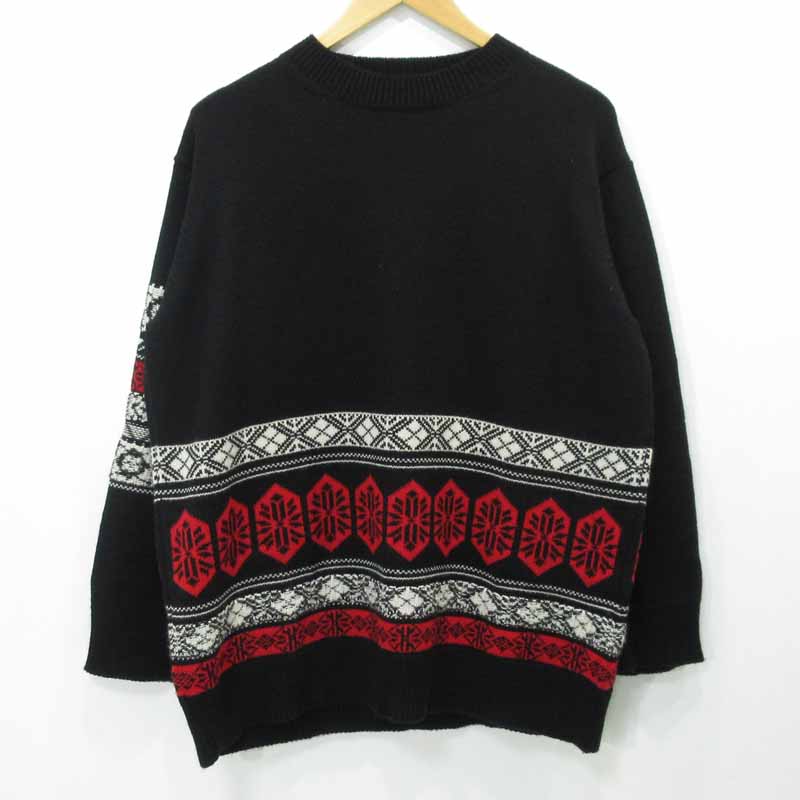 yÁzS'YTEbTCg Z[^[ jbg 5G Bulky Wool Nordic Crew Neck Pullover ubN TCYF3yf108z