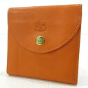 【中古】IL BISONTE|イル ビゾンテ 二つ折りフラップ財布 オレンジ【f124】(4)