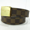 【中古】LOUIS VUITTON｜ルイ・ヴィトン ダミエ ベルト サンチュールキャレ M6802 CT0034 ブラウン サイズ：80/32【f135】