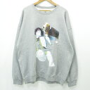 【中古】WACKO MARIA|ワコマリア スウェットシャツ 攻殻機動隊 グレー サイズ:2XL(3L)【f104】