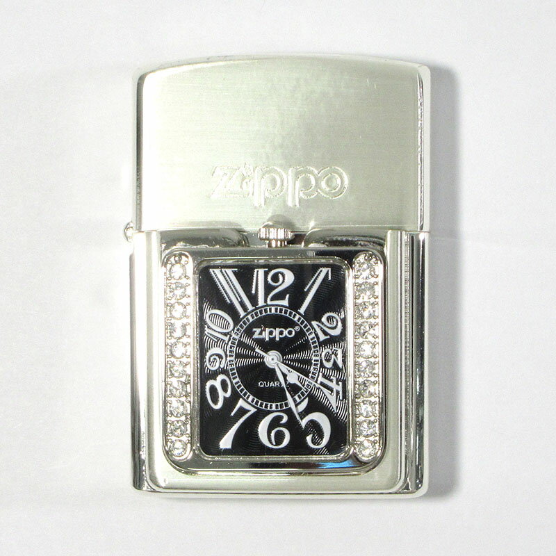 【中古】ZIPPO｜ジッポー TL-202 ZIPPO TIME LITE ジッポー時計付きライター / ジッポーライター オイルライター シルバー系 ブラック ホワイト【f134】