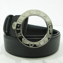 【中古】Bvlgari｜ブルガリ ベルト 20230 ブラック サイズ：44/110 ※カットあり※【f135】