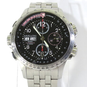 【中古】HAMILTON｜ハミルトン H776460 Khaki X-WIND カーキ クロスウィンド 5-Link Bracelet / 自動巻き 腕時計 シルバー×ブラックなど【f131】