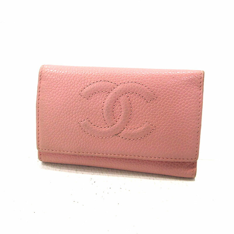 【中古】CHANEL｜シャネル キャビアスキン ココマーク 6連キーケース A13502 ピンク【f125】