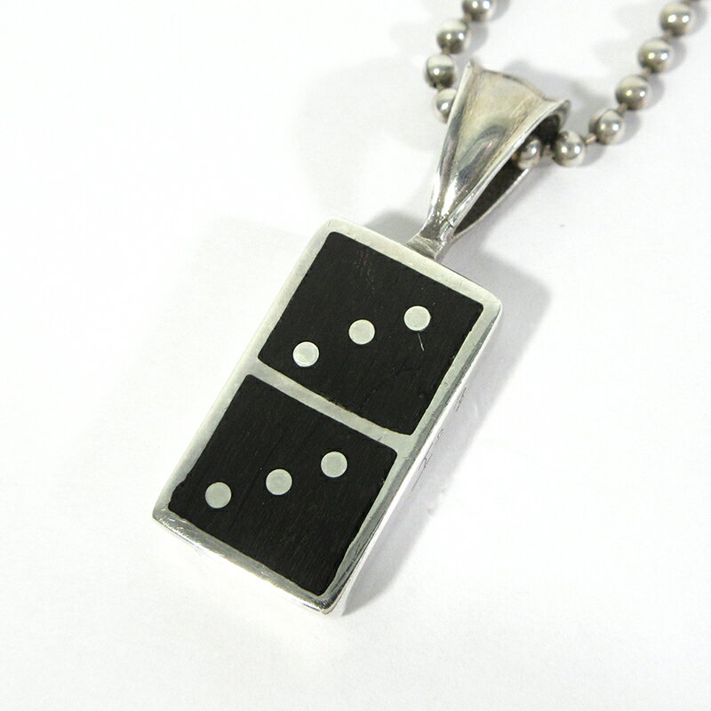 【中古】Stanley Guess｜スタンリーゲス Domino Pendant ドミノペンダント / ネックレス シルバー×ブラック【f134】