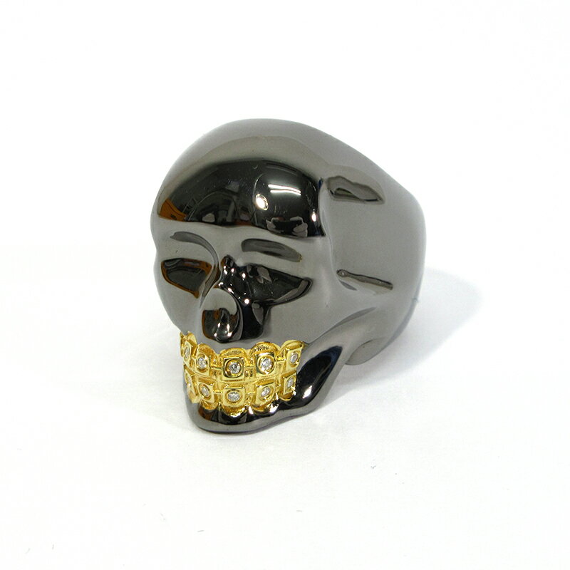 【中古】JUSTIN DAVIS｜ジャスティンデイビス SRJ921 FUNPLEX SKULL Ring ブラック系 サイズ：約19号（当店計測）【f134】