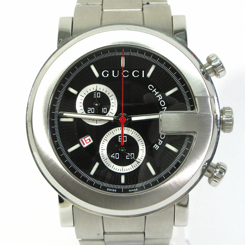 【中古】GUCCI｜グッチ YA101309 Gクロノ クロノグラフ 多針アナログ クォーツ 腕時計 ...