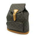 【中古】LOUIS VUITTON｜ルイ・ヴィトン モノグラム モンスリGM バックパック リュックサック M51135 ブラウン【f122】