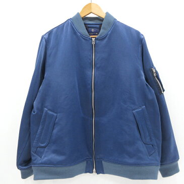 【中古】meanswhile|ミーンズワイル フライトジャケット MA-1 MW-JKT17204 サイズ:M カラー:ブルー / ドメス【f096】