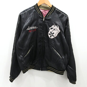【中古】TAILOR TOYO×THE Rolling Stones|テーラー東洋 リバーシブル スカジャン TT11475 ブラック サイズ:M / アメカジ【f093】