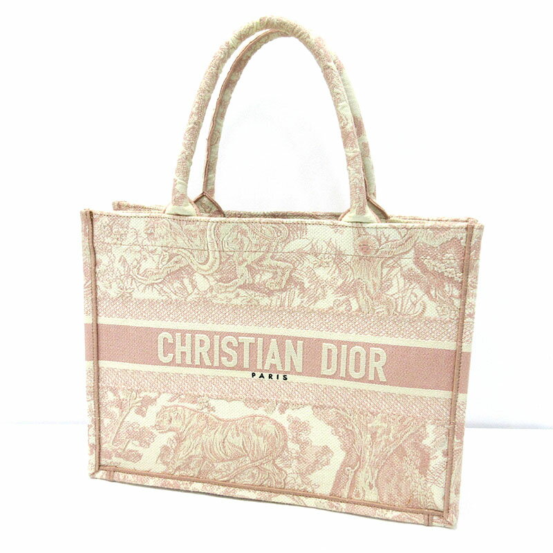 【中古】Christian Dior｜クリスチャンディオール トワルドゥジュイエンブロイダリー ブックトートミディアム トートバッグ M1296ZTDT ピンク【f122】のサムネイル