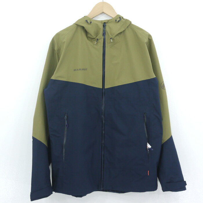 【中古】MAMMUT｜マムート Convey Tour HS Hooded Jacket AF Men　コンベイ ツアーワツアー ハードシェル ジャケット マウンテンパーカー カーキ・ネイビー サイズ：ASIA/XL【f092】