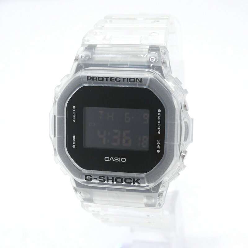 【中古】CASIO｜カシオ 腕時計 G-SHOCK Gショック スケルトンシリーズ DW-5600SKE-7DR 海外モデル クォーツ クリア【f131】