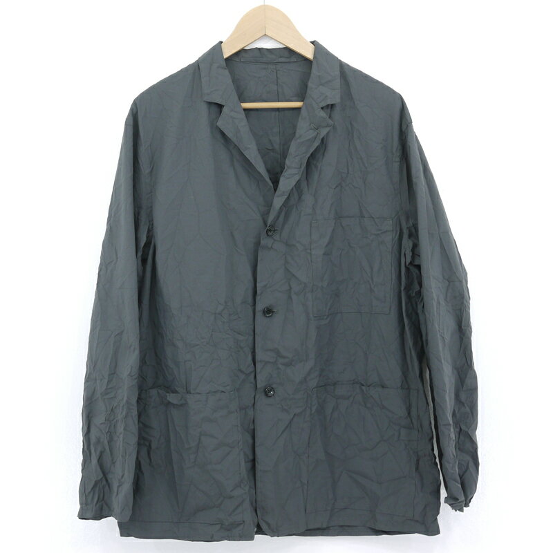 【中古】Graphpaper｜グラフペーパー WRINKLED FRENCH WORK JACKET　リンクルドフレンチワークジャケット　シワ加工　GM211-20087 グレー サイズ：1【f096】