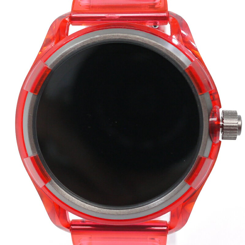 【中古】DIESEL｜ディーゼル DIESEL ON　ディーゼルオン　腕時計　スマートウォッチ　DZT2019 文字盤：ブラック　ベルト：クリアレッド【f131】